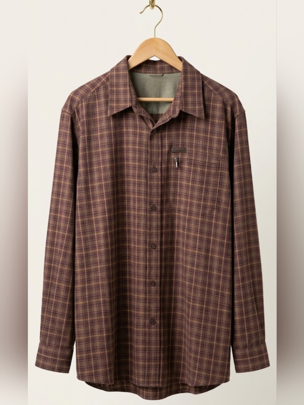 Columbia Lightweight Flannel Zip Pocket Size XL